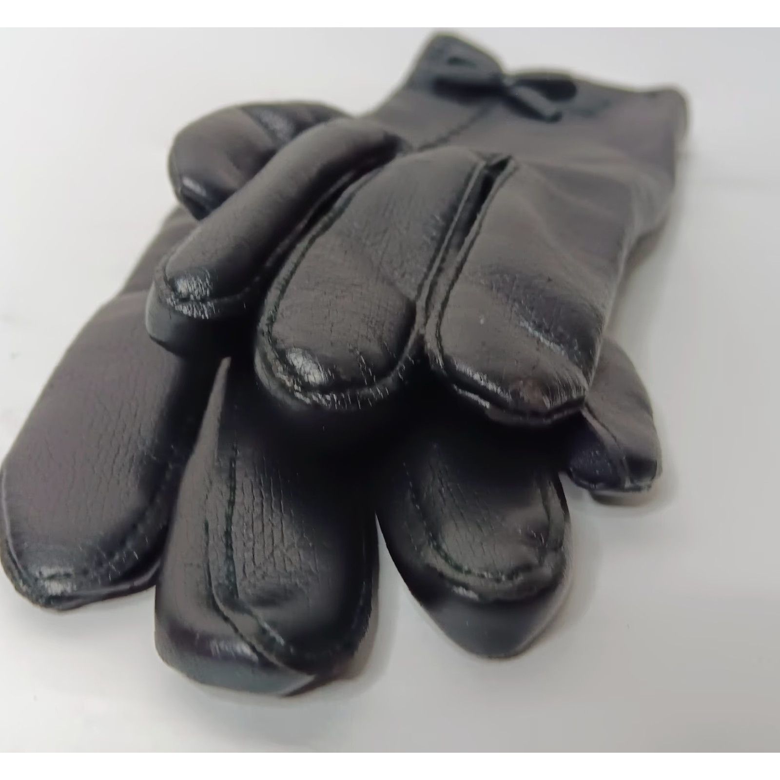 Vintage VINTAGE Unbranded Jelmin Vinyl Gloves Tricot Lining Women XS Black Everyday 8.75" Medium-Finger 3" Length Size ONE SIZE - 4 Thumbnail