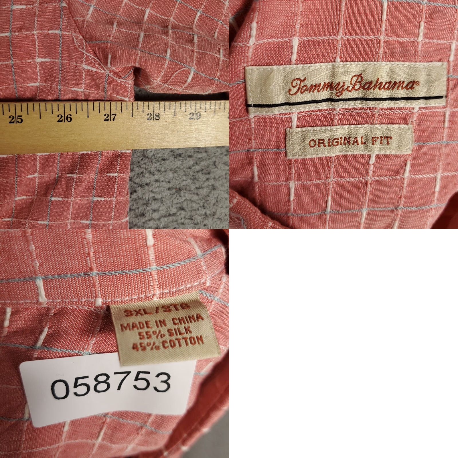 Tommy Bahama VINTAGE Tommy Bahama Shirt Men’s 3XL Short Sleeve Collared Button-Up Hawaiian Cotton Check Beach Tropical Size US XXL / EU 58 / 5 - 8 Thumbnail