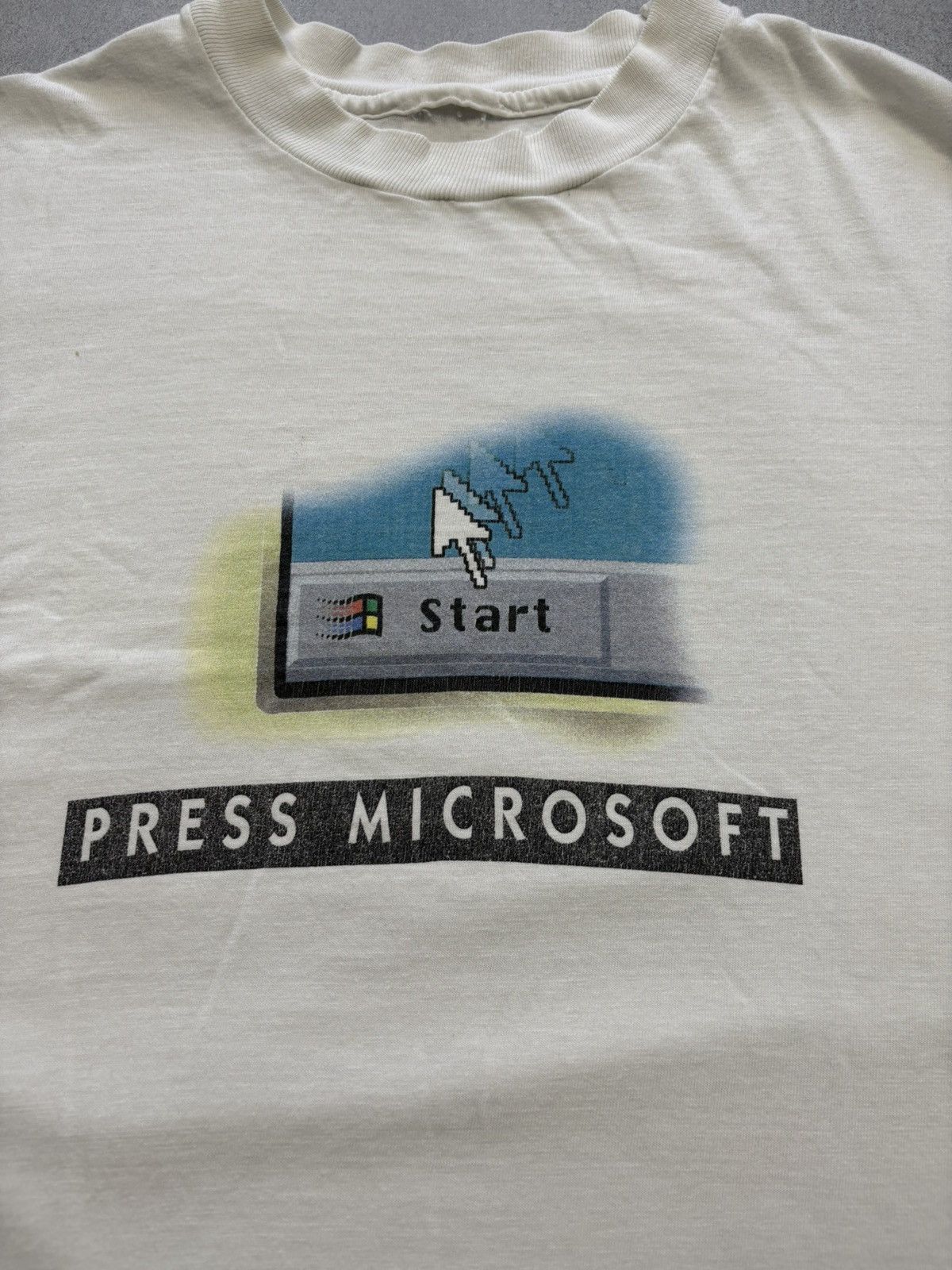 Microsoft Vintage 90s Microsoft Press Windows Start T-Shirt Computer Size US L / EU 52-54 / 3 - 3 Thumbnail