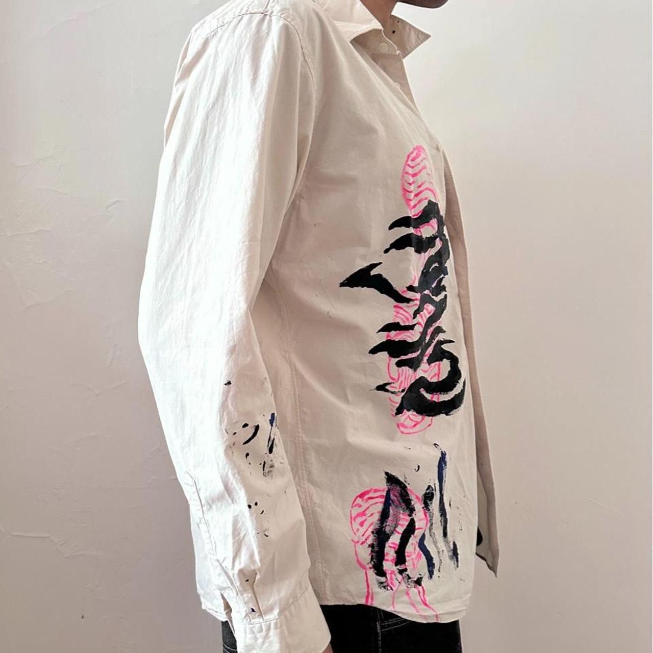 Uniqlo ASTROBOI* x Uniqlo 'Tattoo' Tan Graphic Button Up Shirt -XL Size US XL / EU 56 / 4 - 4 Thumbnail