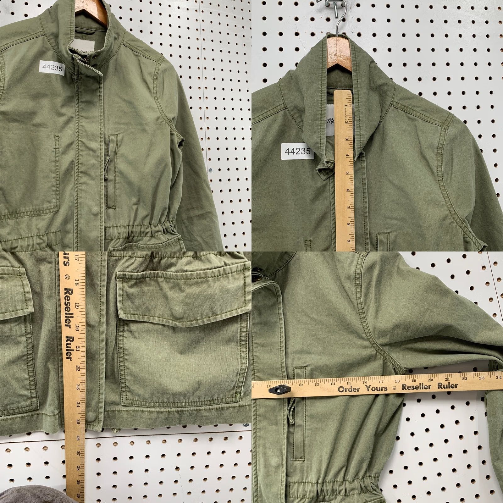 Madewell Madewell Military Zip Jacket Womens Small Army Green Canvas Cinch Jacket Size S / US 4 / IT 40 - 8 Thumbnail