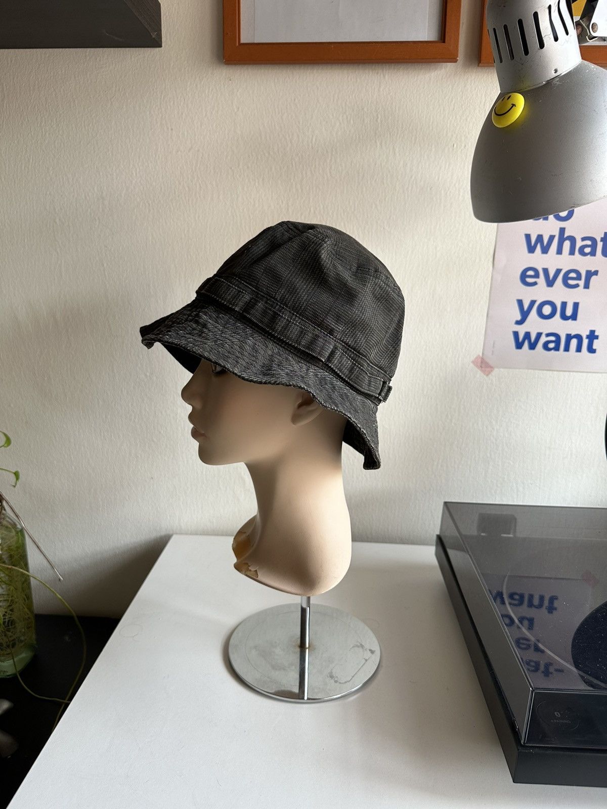 Tete Homme 1990s Tete Homme Black Plaid Bucket Hat Size ONE SIZE - 5 Thumbnail