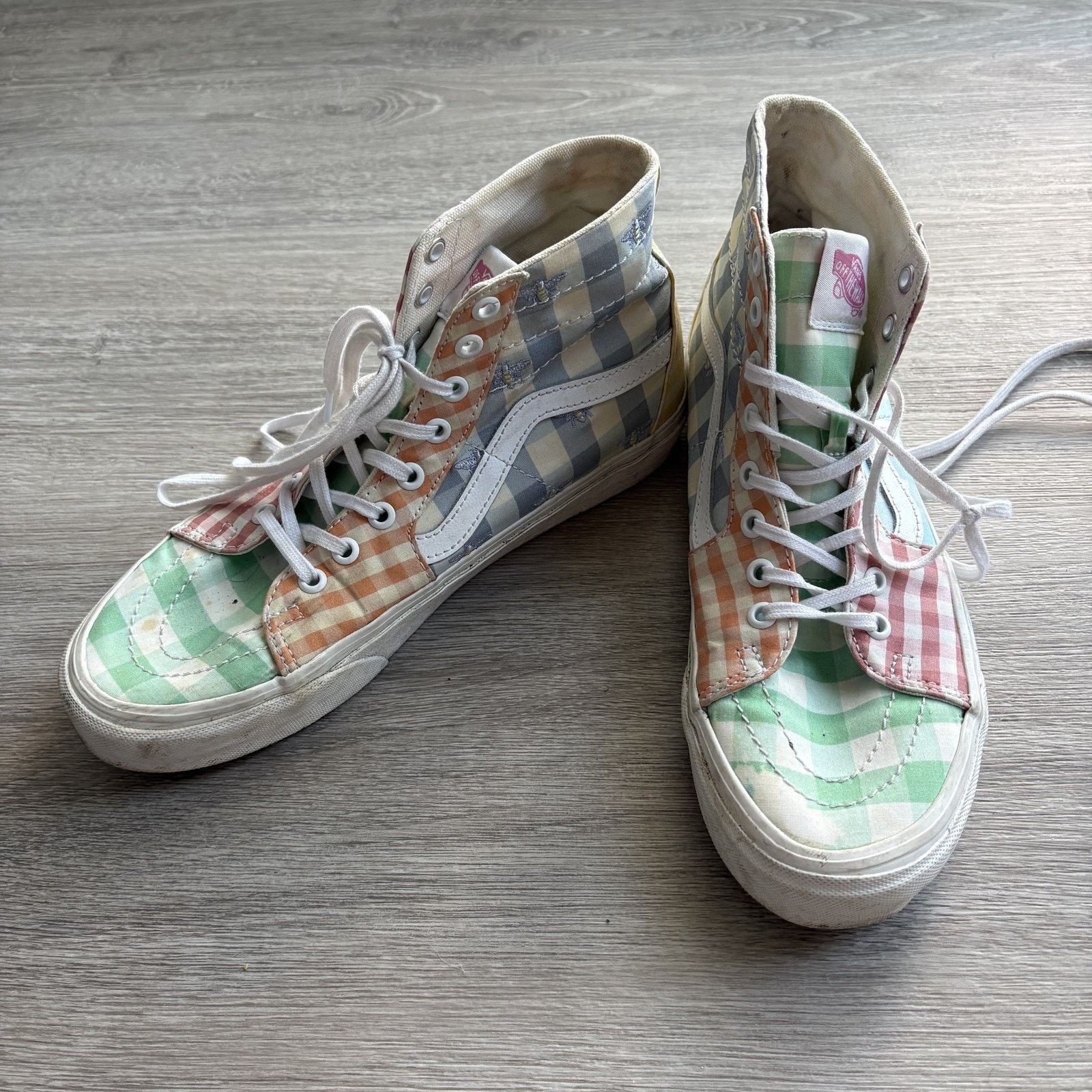 Vans Vans Sk8-Hi Women's 10 Cherry Gingham Patchwork High Top Size L / US 10 / IT 46 - 1 Thumbnail