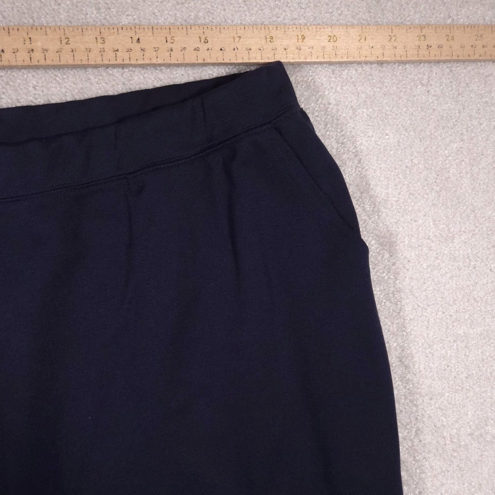 Vintage VINTAGE Woman Within Sweatpants Womens 26W Navy Blue Jersey Wide-Leg Pull On Stretch Size 4XL / US 24-26 - 6 Thumbnail