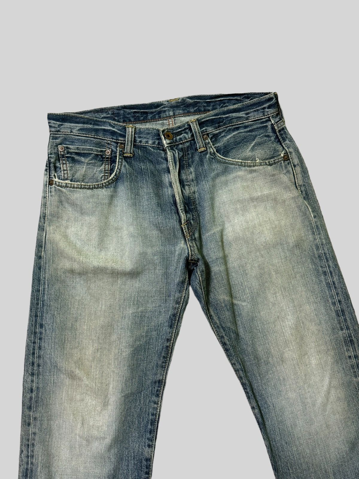 Edwin × Japanese Brand Vintage Japanese Edwin 505Bxx Selvedge Distressed Jeans Size US 33 - 4 Thumbnail