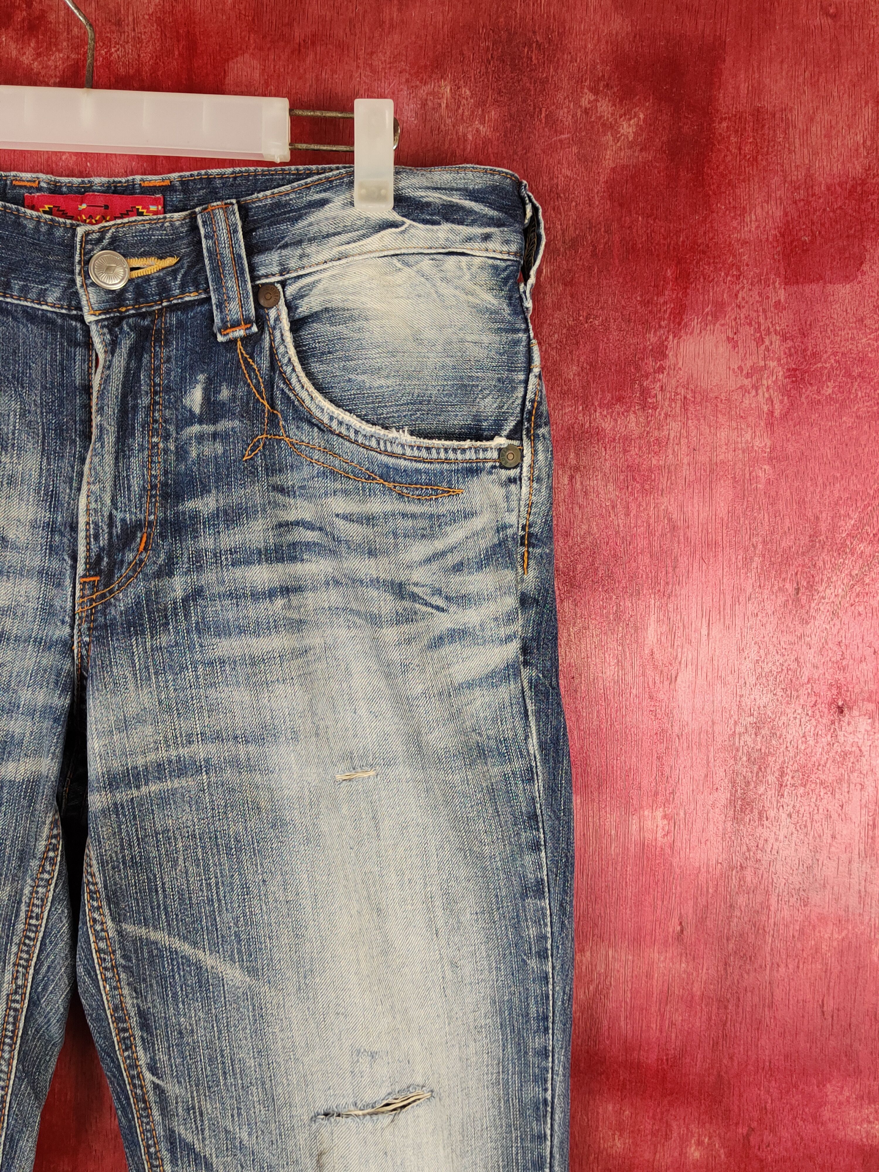 Edwin Edwin Dark Blue Distressed Ripped Jeans #S2204 Size US 32 / EU 48 - 5 Thumbnail