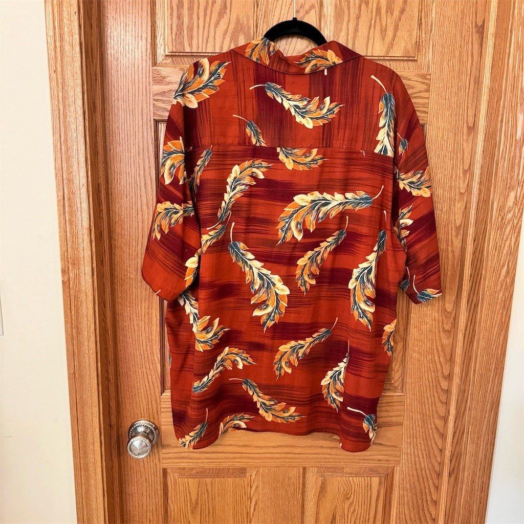 Other Banana Cabana Mens Hawaiian Aloha Camp Shirt Red Feather Pr Size US XL / EU 56 / 4 - 2 Thumbnail