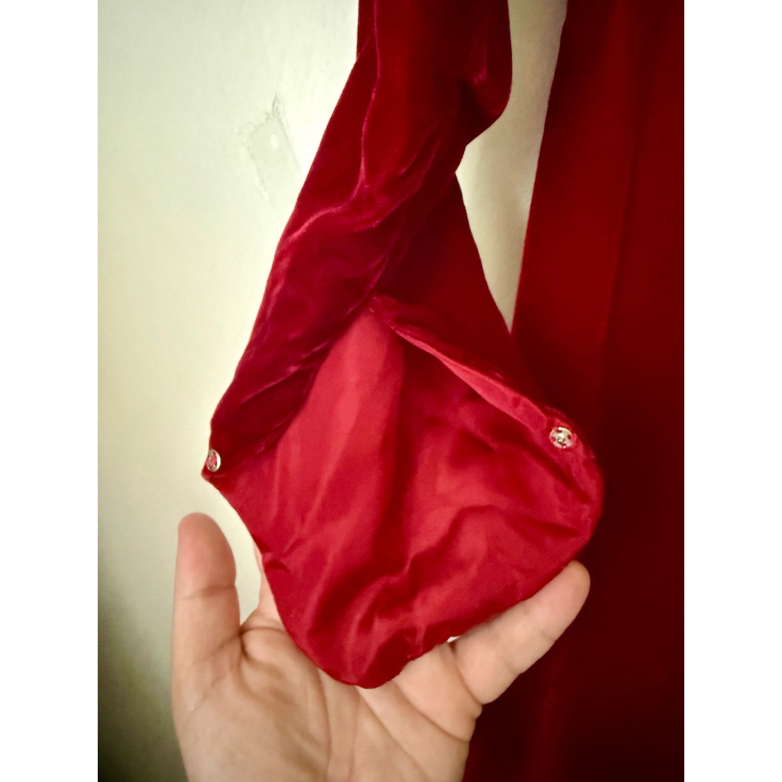 Vintage Vintage 60’s Red Velvet Bow Dress XS Renaissance Medieval Size XS / US 0-2 / IT 36-38 - 4 Thumbnail