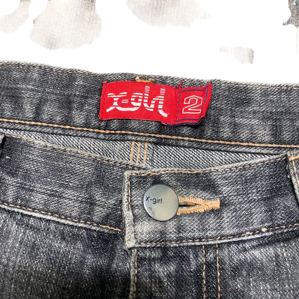 Hysteric Glamour Vintage X-Girl Distressed Denim Faded Black Jeans Size US 30 / EU 46 - 6 Thumbnail