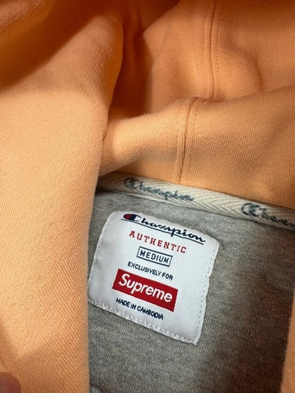 Champion Champion x Supreme Orange Peach Logo Hoodie M Size US M / EU 48-50 / 2 - 7 Thumbnail