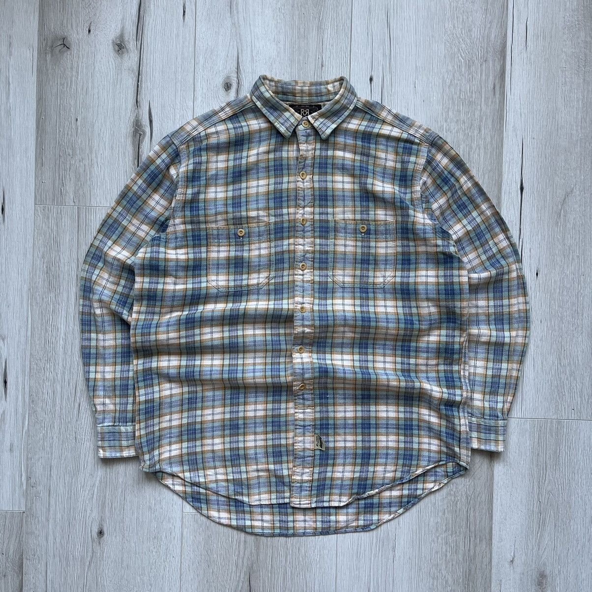 RRL Ralph Lauren RRL PLAID-PRINT JERSEY POPOVER WORKSHIRT