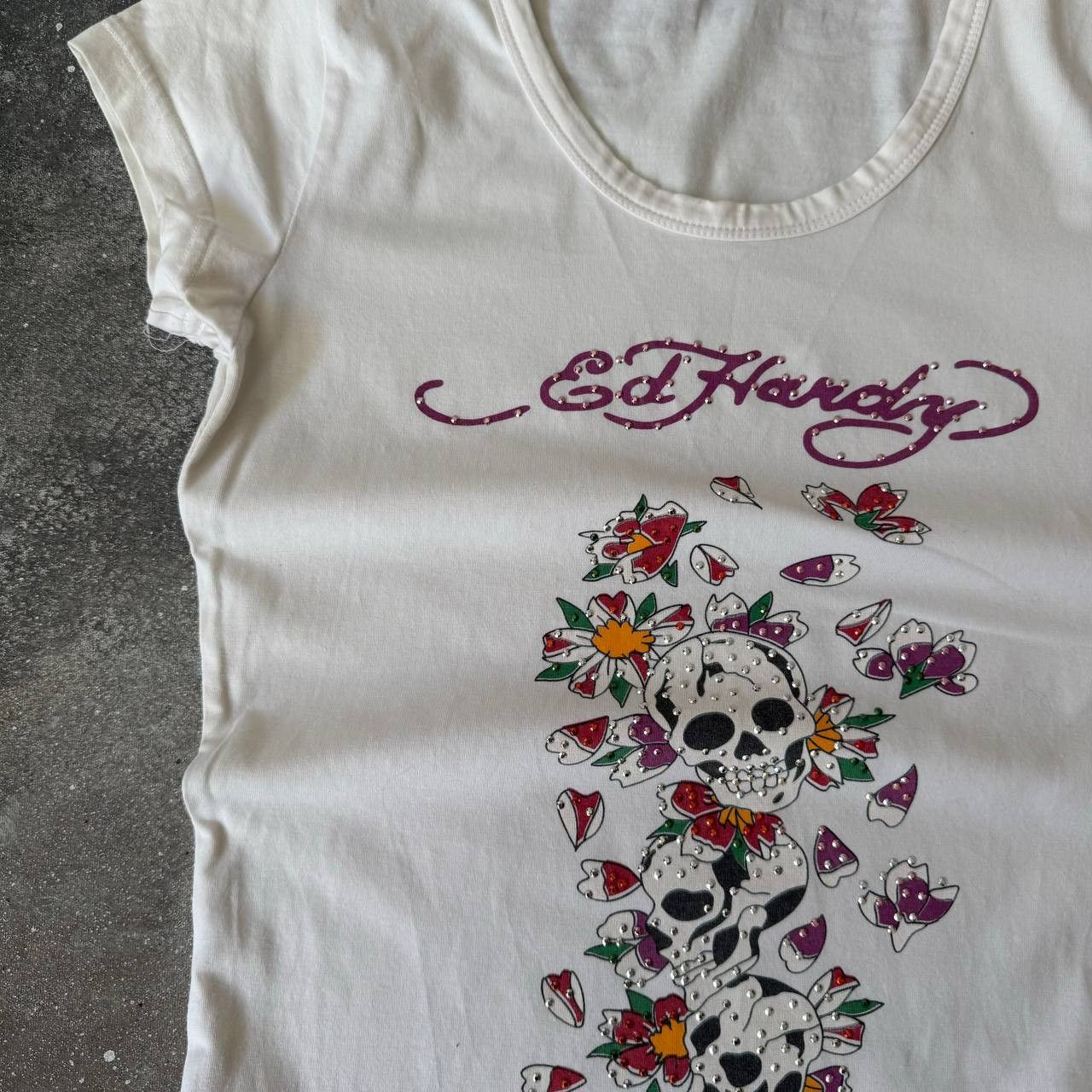 Christian Audigier × Ed Hardy × Vintage Y2K Ed Hardy By Christian Audigier Long T-Shirt / Dress Size L / US 10 / IT 46 - 4 Thumbnail