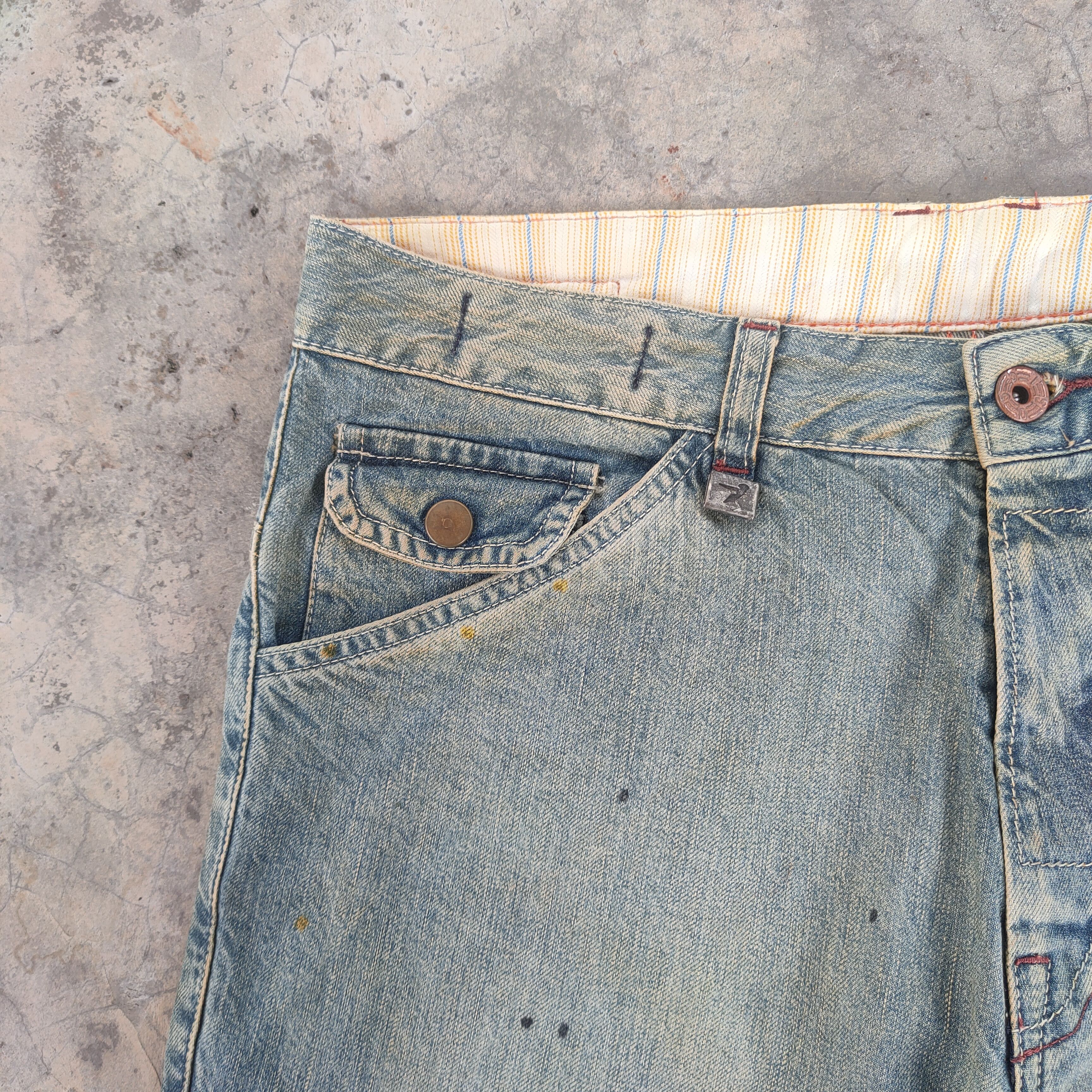 Japanese Brand Vtg japanese flare button fly faded denim jeans pants Size US 32 / EU 48 - 7 Thumbnail