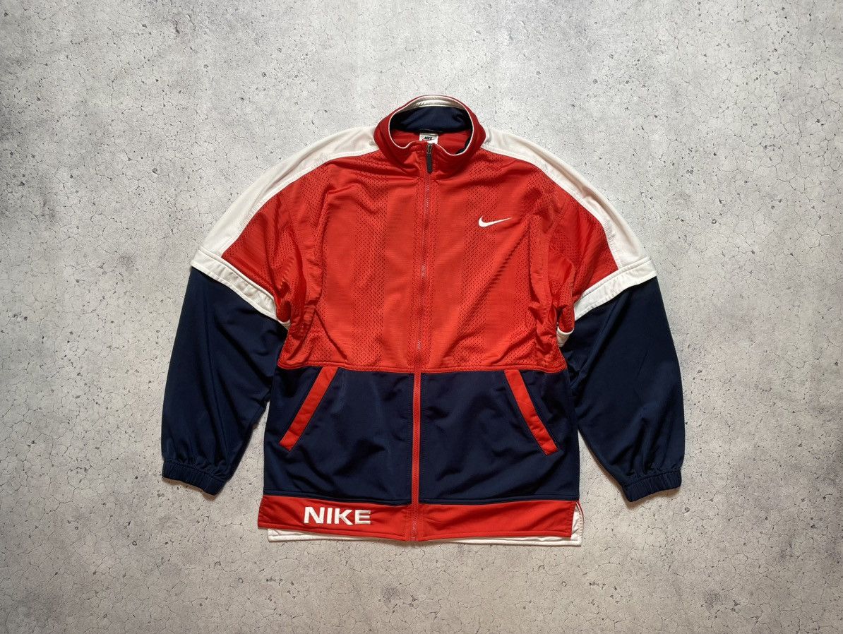 Nike Vintage 90's Track Jacket Nike Big Swoosh Full Zip Retro Y2K Size US M / EU 48-50 / 2 - 2 Thumbnail