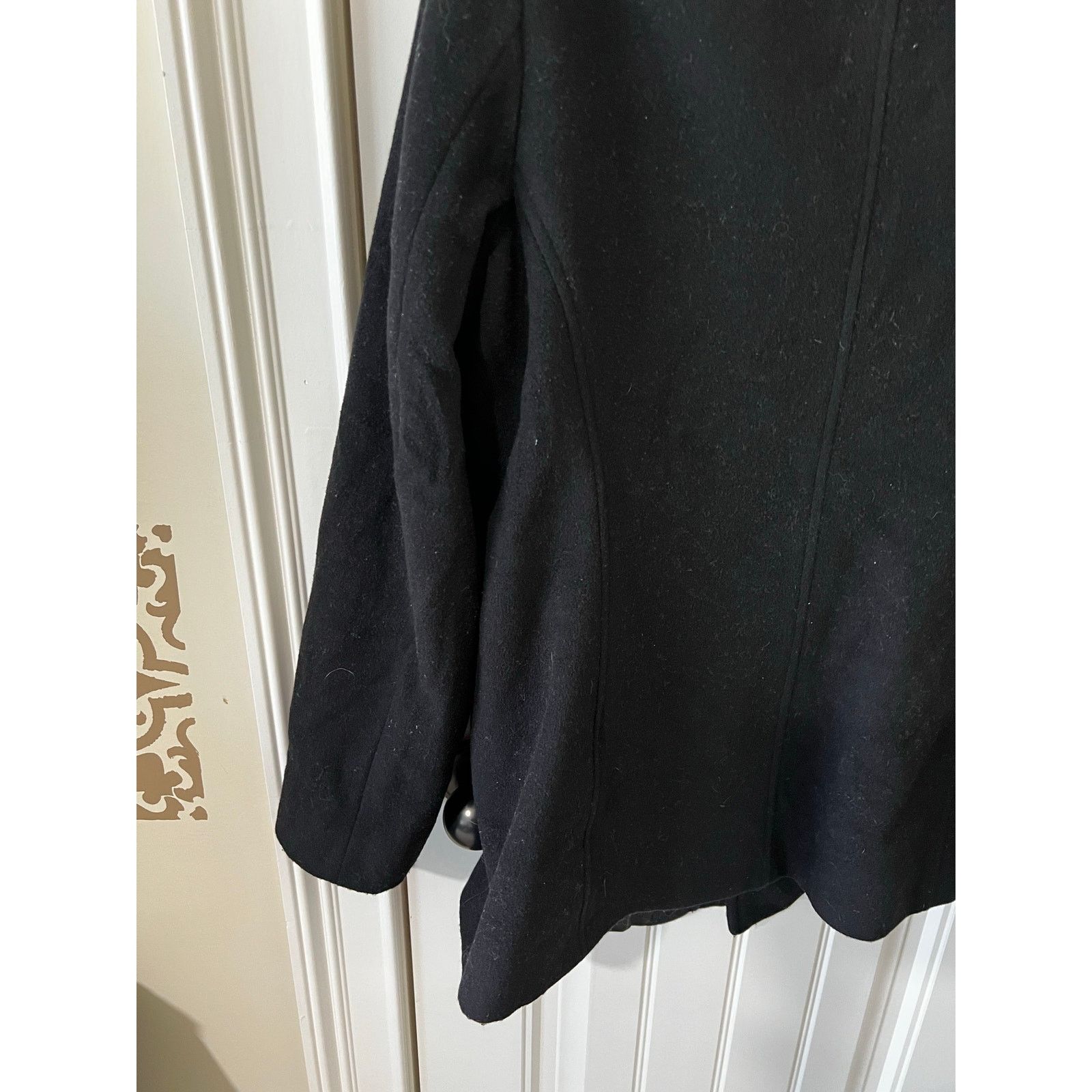 Anne Klein USED Classic Notched lapels Thick Double Breasted Coat Black Size M / US 6-8 / IT 42-44 - 13 Thumbnail