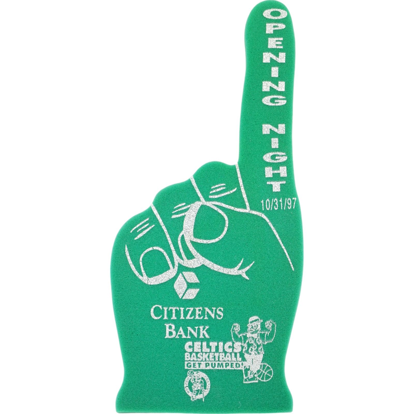 NBA Boston Celtics Foam Finger Opening Night 1997 Chicago Bulls Size ONE SIZE - 1 Thumbnail