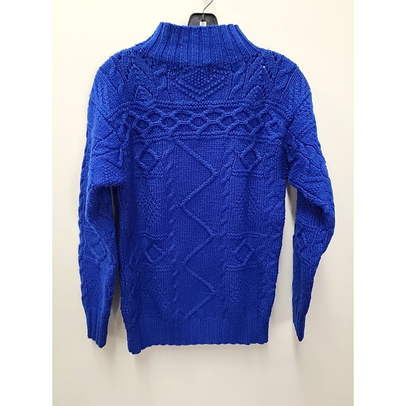 Polo Ralph Lauren VINTAGE Polo Ralph Lauren Sweater Womens Size M Blue Cable Knit Mockneck Pullover Wool Long Sleeve Raglan Knit Size M / US 6-8 / IT 42-44 - 5 Thumbnail