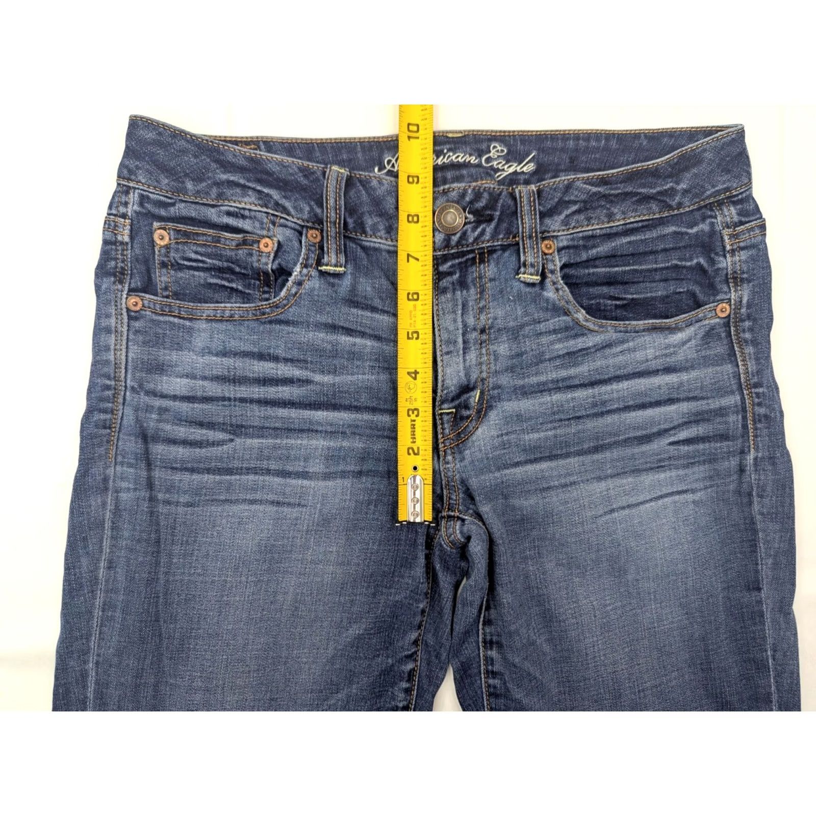 American Eagle Outfitters American Eagle Outfitters Boy Fit Jeans, 32x26, Blue Denim, Stretch, 5-Pocket - Relaxed Straight Crop, Regular, Women's Jeans Size 28" / US 6 / IT 42 - 4 Thumbnail