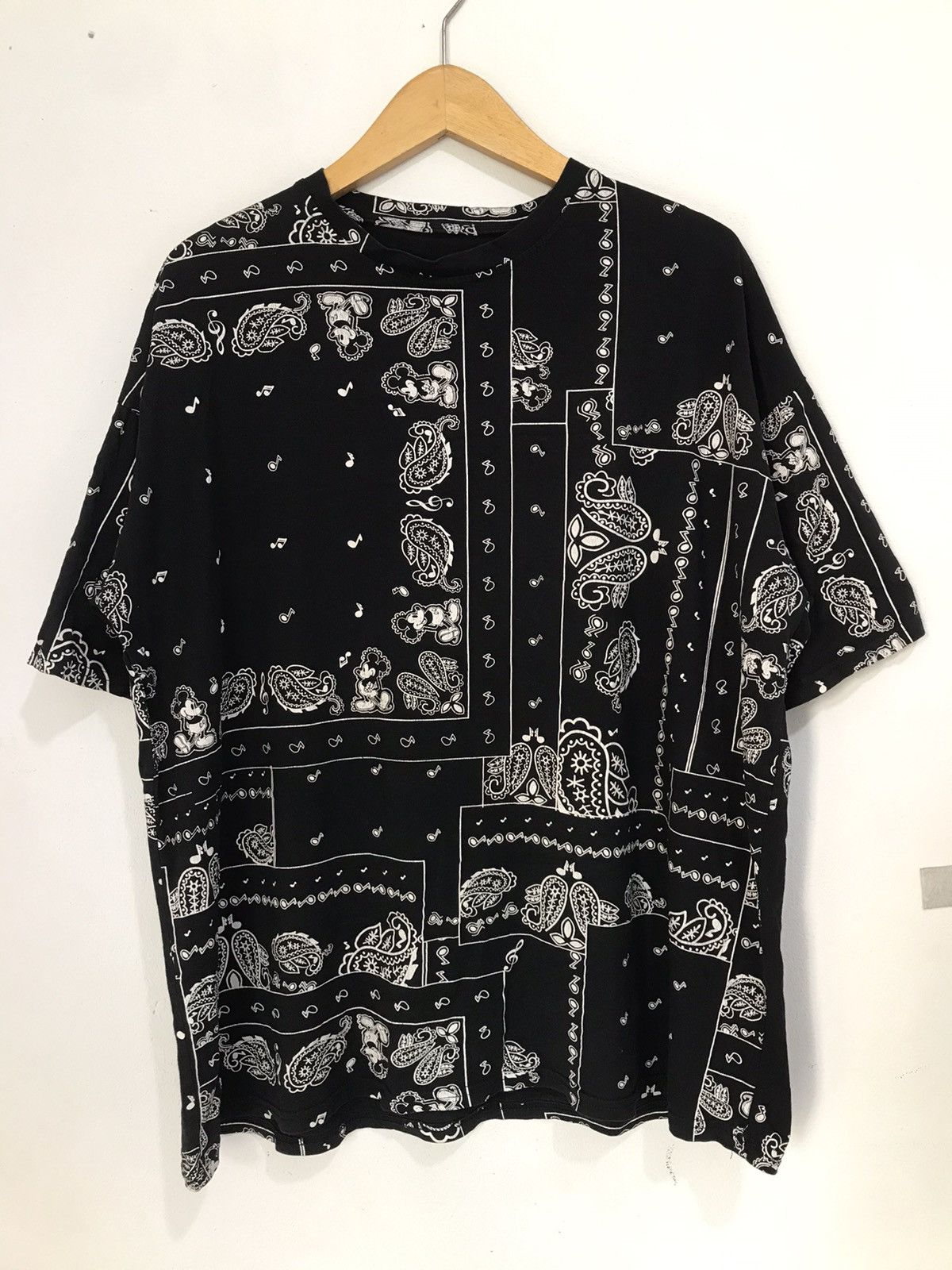 image of Avant Garde x Mickey Mouse Bandana Tees Paisley 'kapital Style in Black, Men's (Size Large)