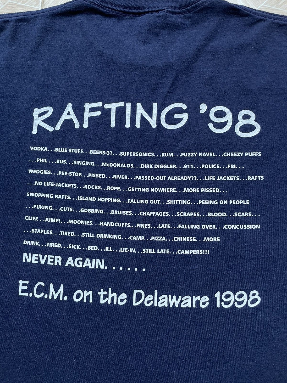 Band Tees × Vintage Vintage 90s Usa Rafting Big Logo E.C.M. on the Delaware 1998 Size US L / EU 52-54 / 3 - 4 Thumbnail