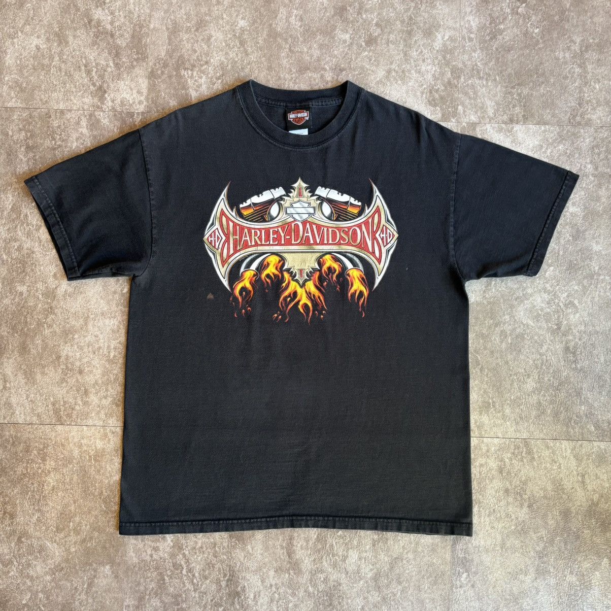Harley Davidson Vintage 2000s Harley Davidson Stafford Texas T Shirt Size US L / EU 52-54 / 3 - 4 Thumbnail