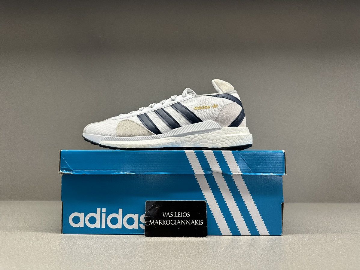 Adidas × Pharrell Adidas Tokio Solar Human Made White Navy Size US 12 / EU 45 - 1 Thumbnail