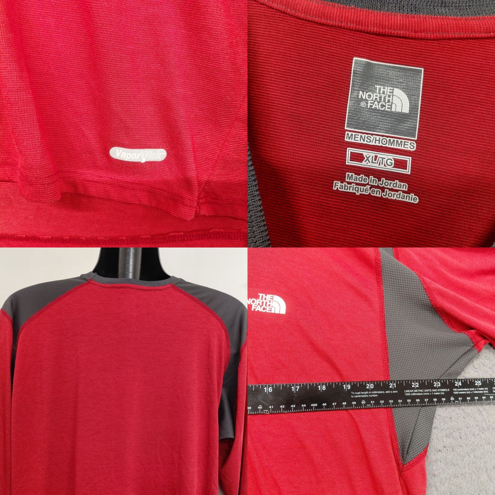 The North Face VINTAGE The North Face Shirt Men's XL Red Gray Vaporwick Long Sleeve Base Layer Size US XL / EU 56 / 4 - 8 Thumbnail