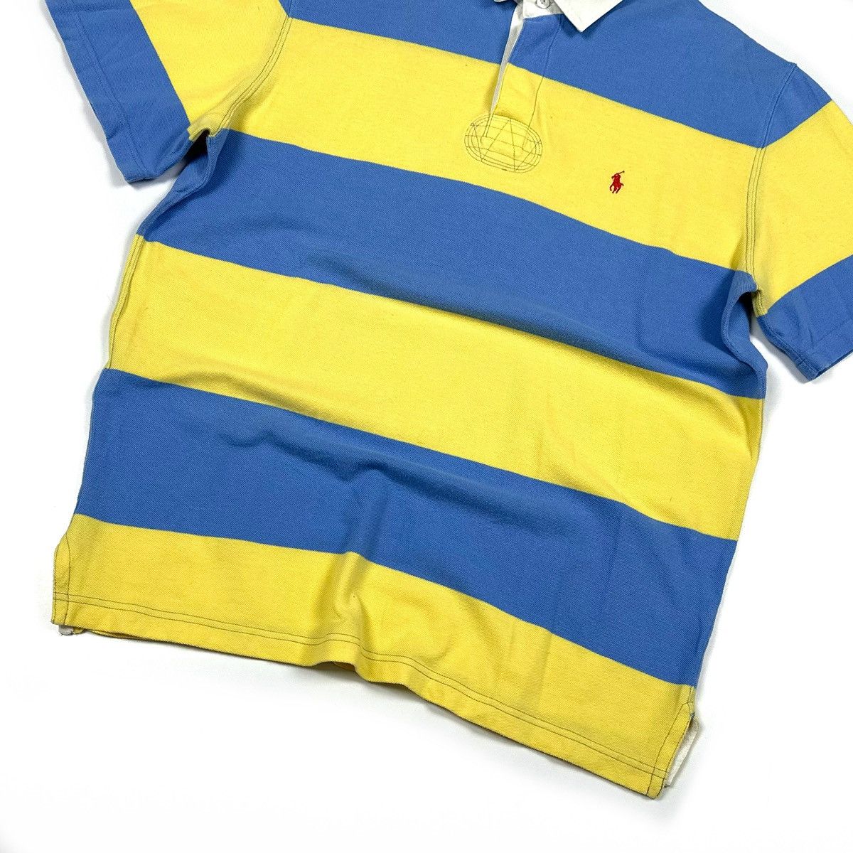 Polo Ralph Lauren × Rugby Ralph Lauren × Vintage Vintage Polo Ralph Lauren Blue/Yellow Cotton Rugby Shirt - L Size US L / EU 52-54 / 3 - 10 Thumbnail