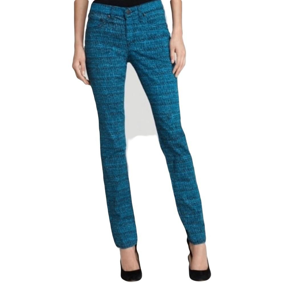Rag & Bone Rag & Bone Turquoise Blue Black Tweed Print Stretch Pant 30 Size 30" / US 8 / IT 44 - 1 Thumbnail