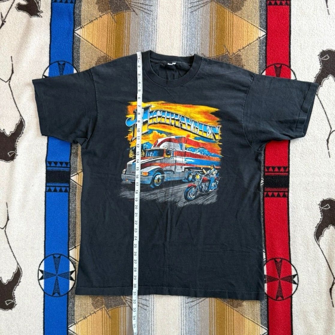 Fruit Of The Loom VINTAGE 90s Highwaymen Biker Trucker T-Shirt XL Black Mens Fruit of the Loom Short Sleeve Crew Neck 1990s Size XL Back to Front? Size US XL / EU 56 / 4 - 8 Thumbnail