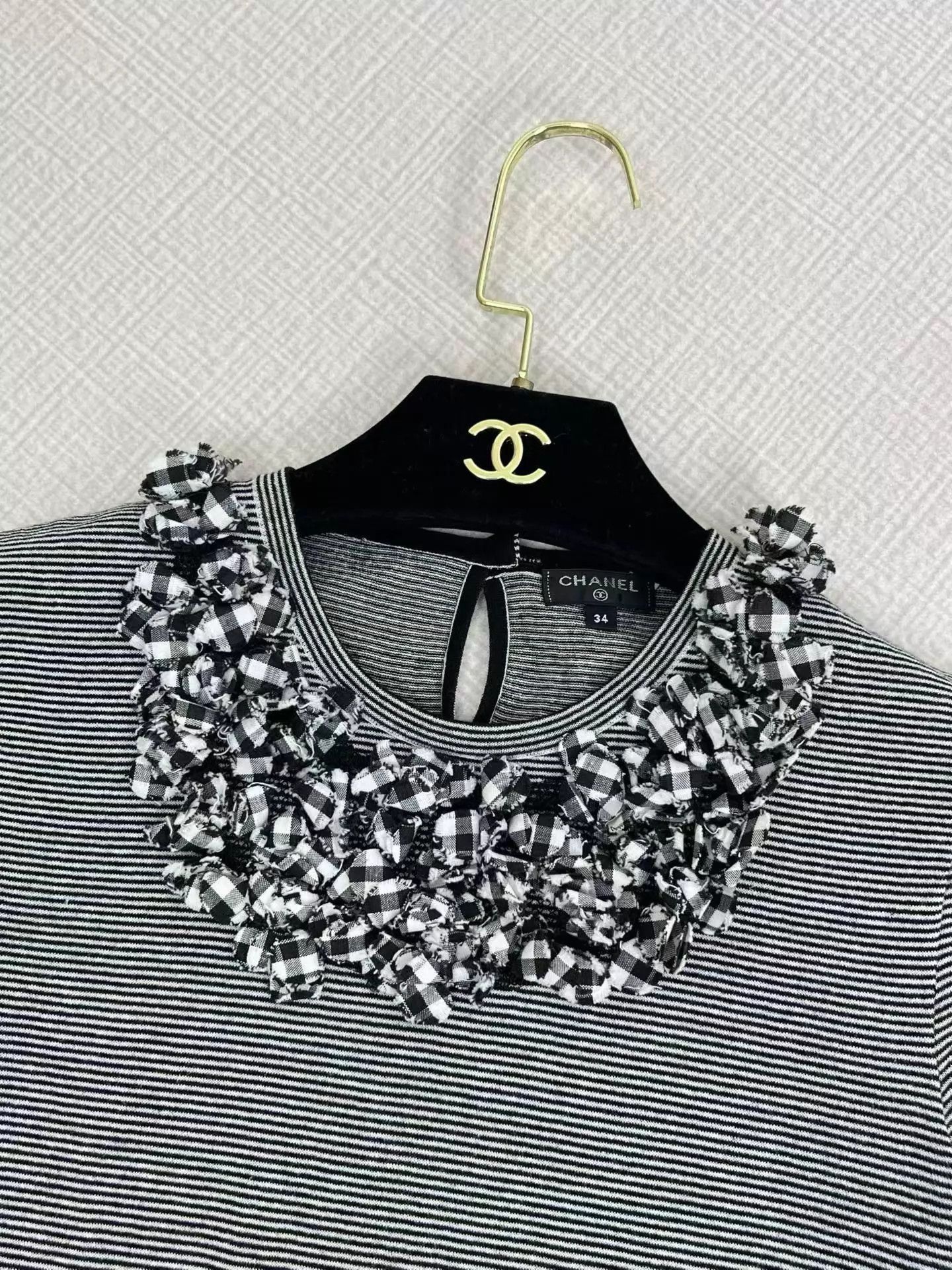 Chanel CHANEL Stripe Knit Short Sleeve Top Size 34 Size XS / US 0-2 / IT 36-38 - 2 Thumbnail
