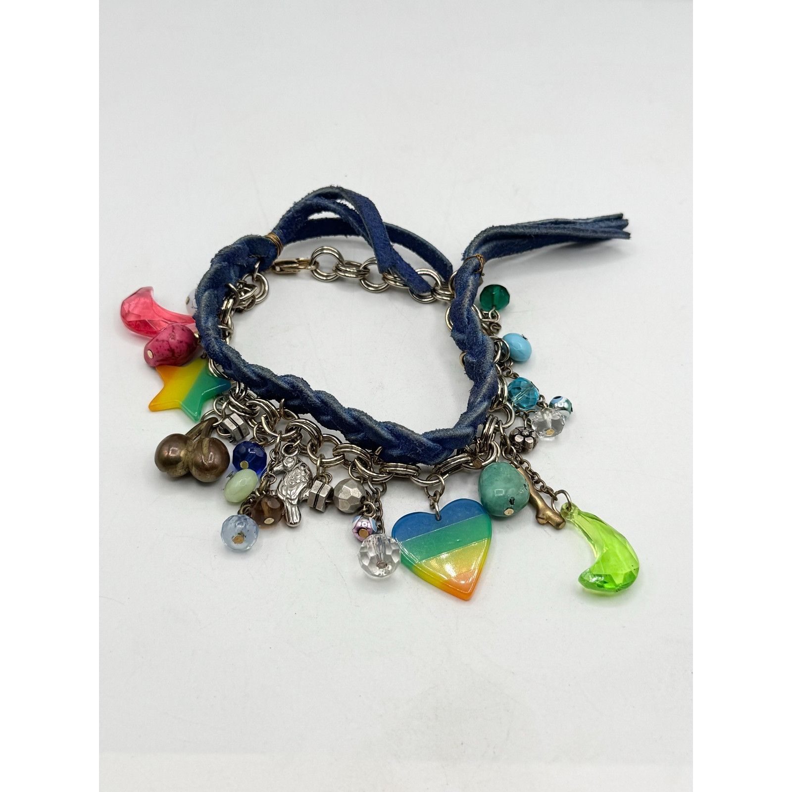 Vintage Vintage braided blue suede charm bracelet Size ONE SIZE - 4 Thumbnail