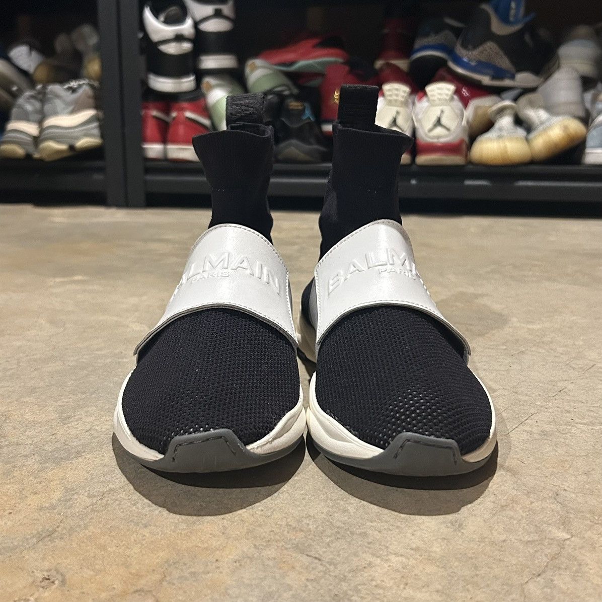 Balmain Balmain Cameron Knit High Top Sneakers US 8 Black/White Size US 8 / EU 41 - 5 Thumbnail