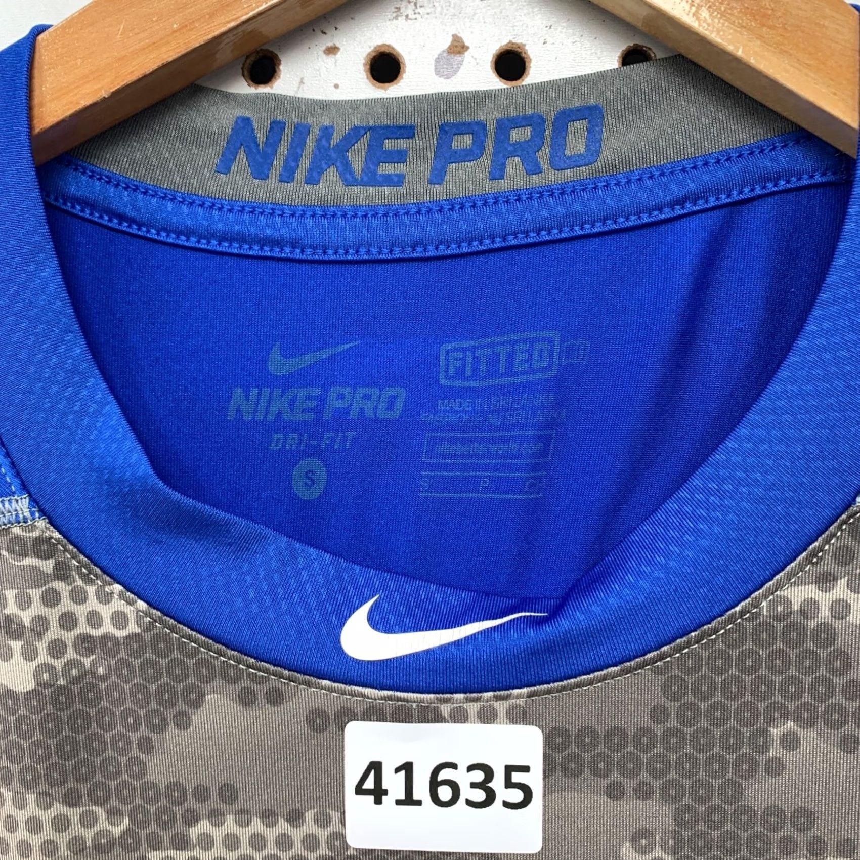 Nike Nike Pro Baseball Shirt Men Small Gray Blue Active Performance Compression Size US S / EU 44-46 / 1 - 3 Thumbnail