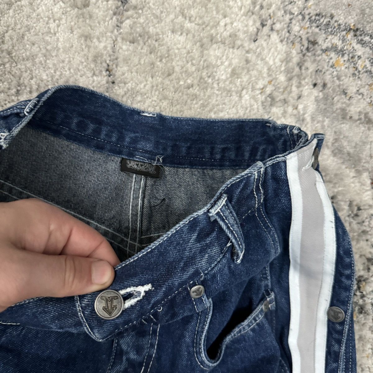 JNCO × Tripp NYC × Vintage Rare Vintage y2k Macgear Rave pants side stripe embroidered Size US 29 - 7 Thumbnail