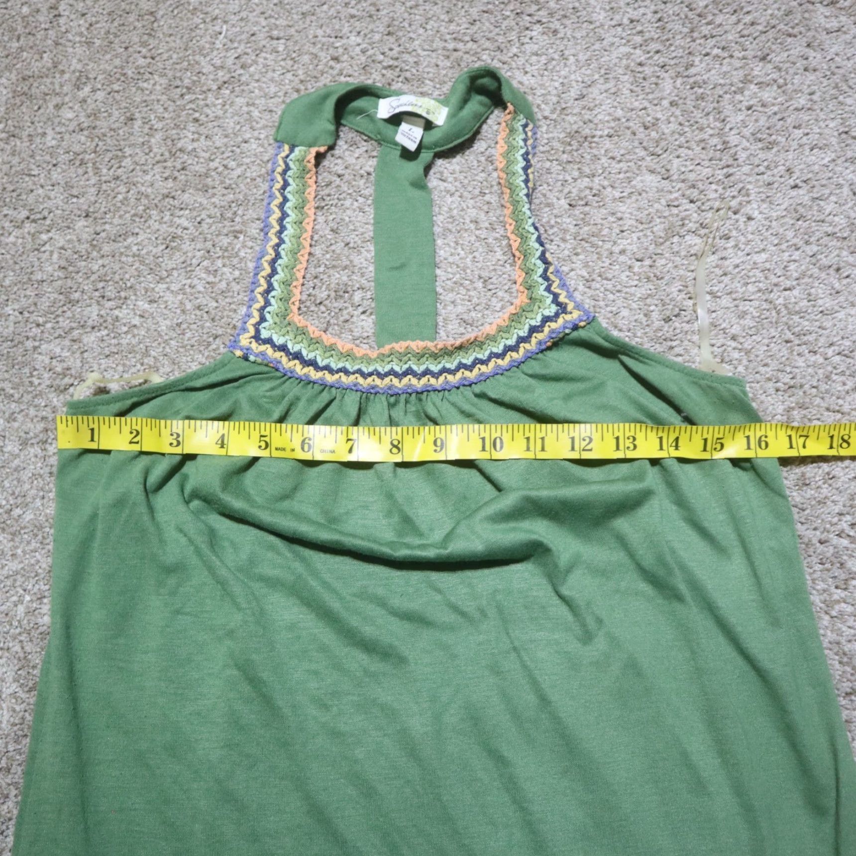 Vintage Speechless Shirt Blouse Adult Women's Large Green Lace Sleeveless Round Neck Pullover Classic Casual/Workwear Size L / US 10 / IT 46 - 4 Thumbnail