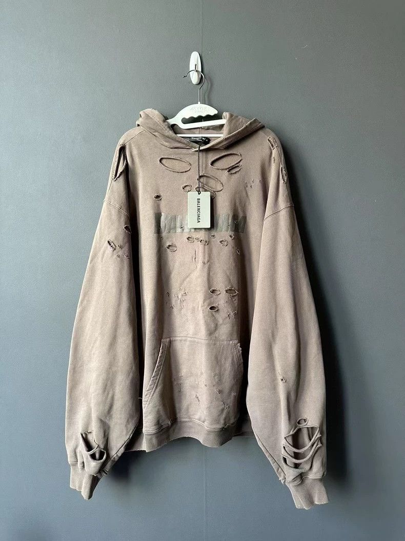 Balenciaga Balenciaga Brown havoc hoodie 2502-Nextarrow Size US S / EU 44-46 / 1 - 1 Thumbnail