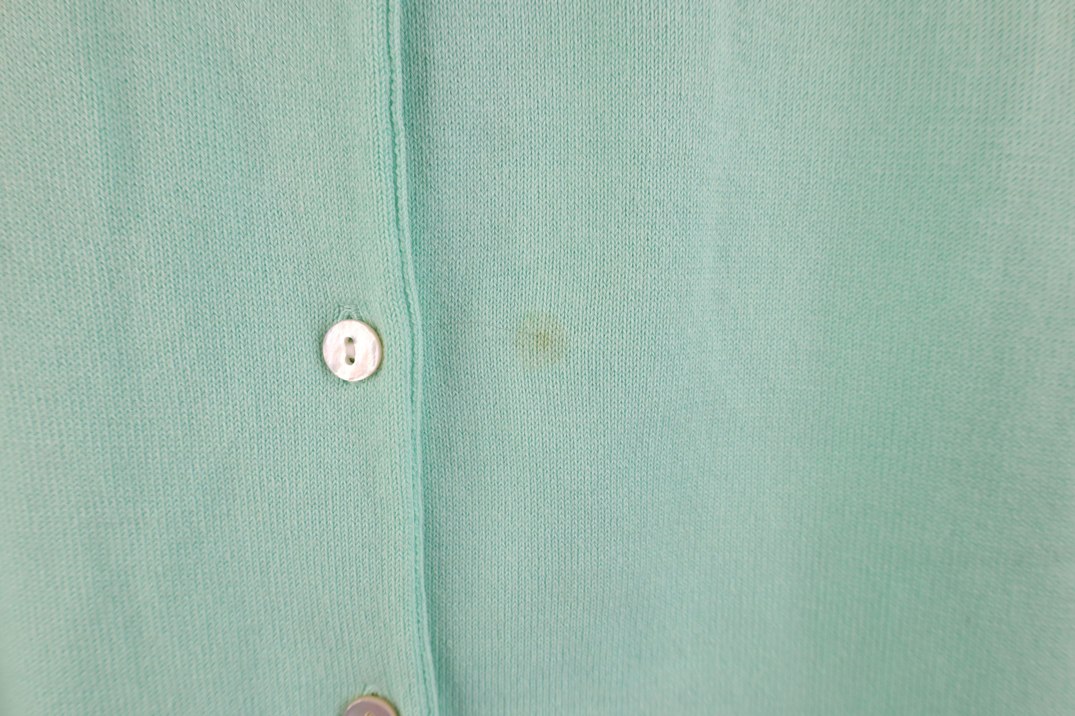 Lands' End × Vintage Vintage Lands End Cotton Knit Cardigan Sweater Mint Green Size 3XL / US 20-22 - 4 Thumbnail