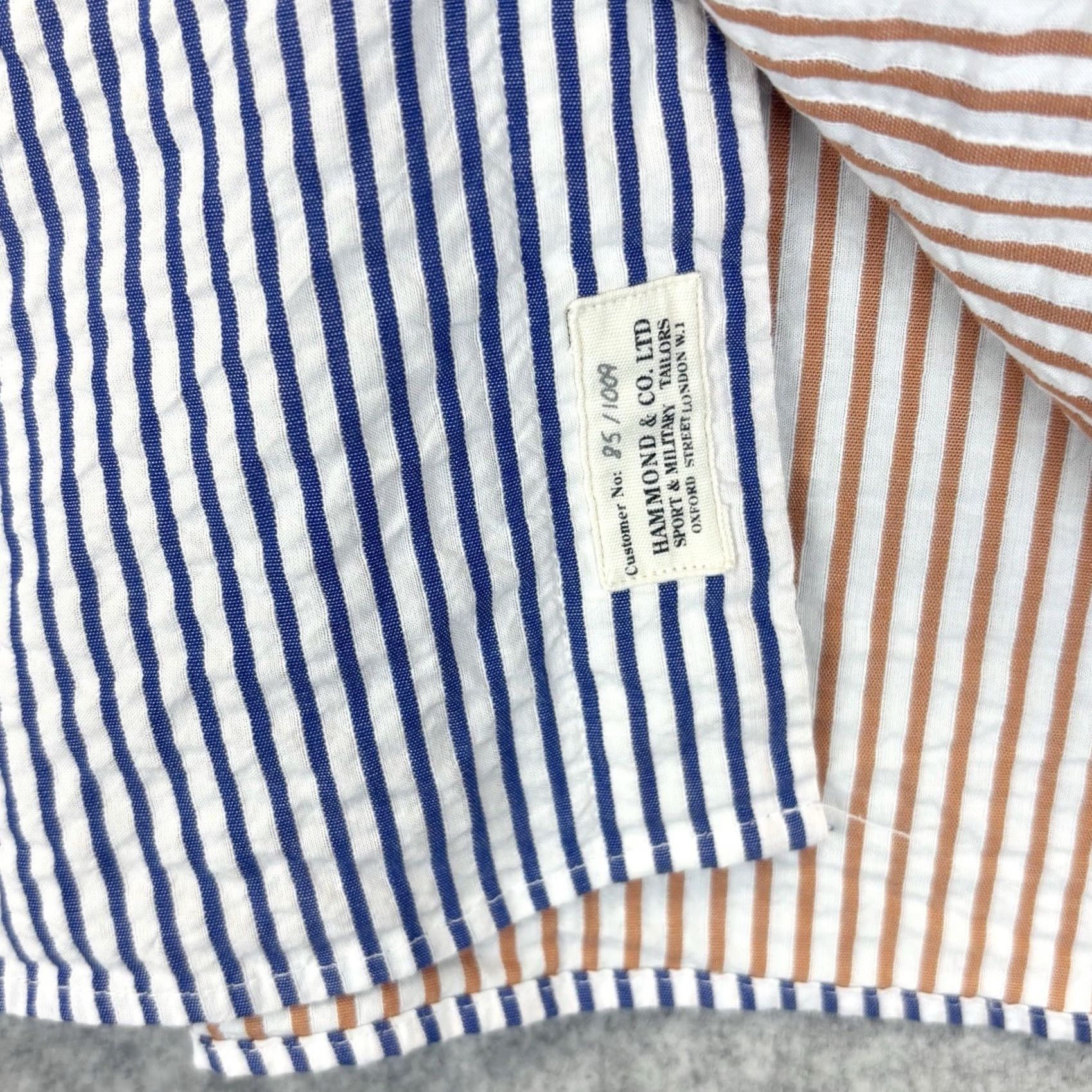 CO Hammond & Co Shirt Medium Striped Mens Blue White Short Sleeve Button-Up Size US M / EU 48-50 / 2 - 3 Thumbnail