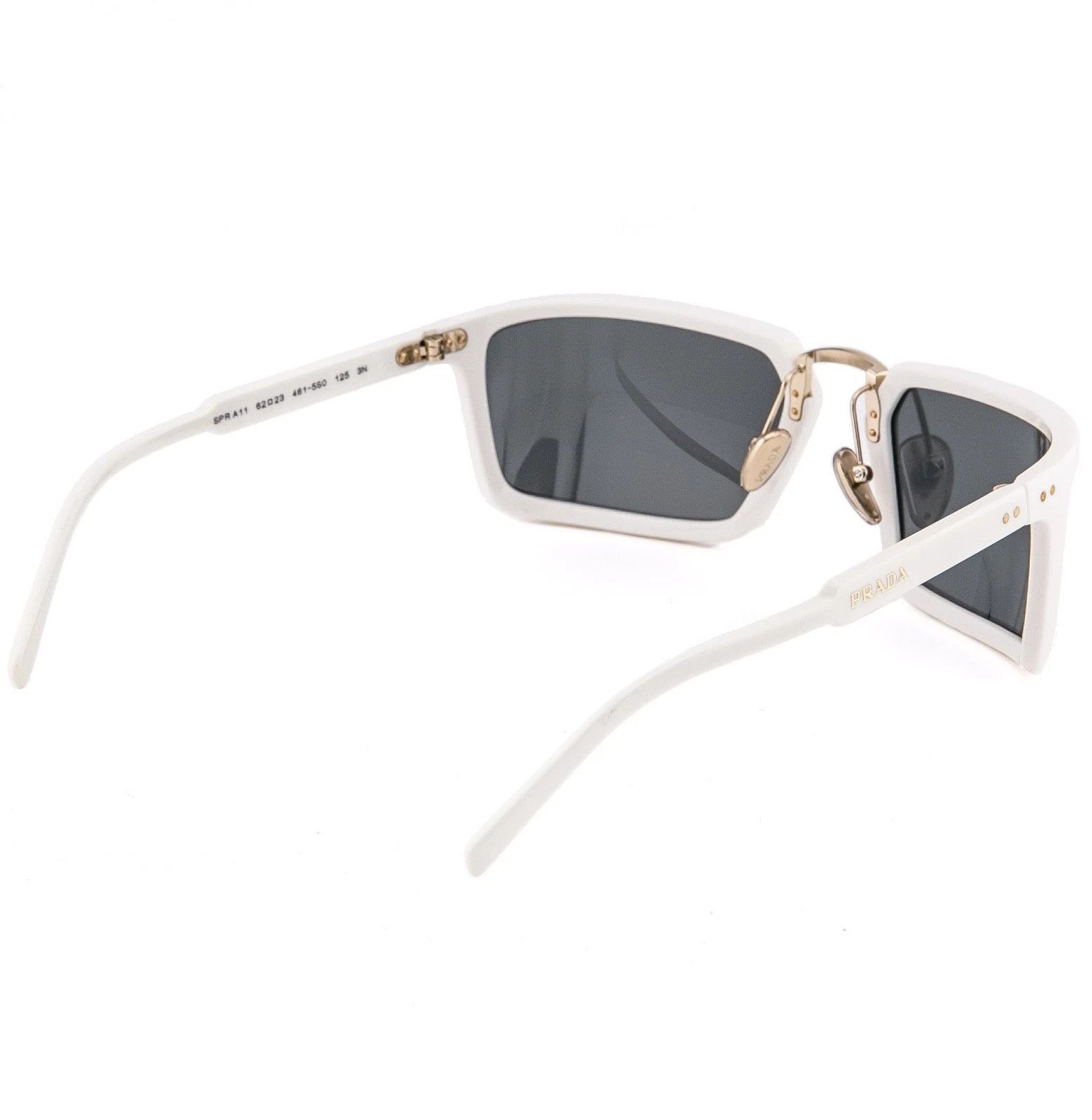 Prada PRADA A11 PRA11S White Gold Logo Wrap Mask Sunglass A11S Size ONE SIZE - 5 Thumbnail