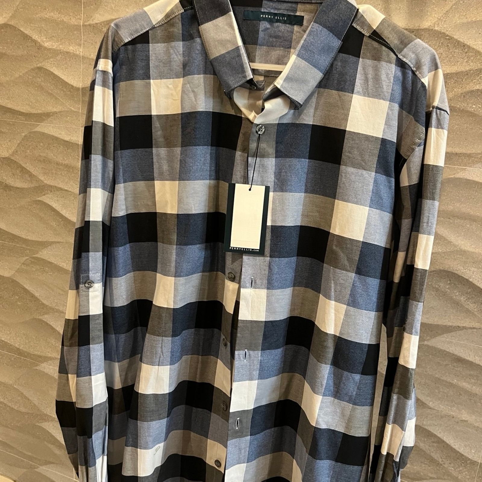 Perry Ellis Perry Ellis Blue Flannel Shirt Size US XXL / EU 58 / 5 - 1 Thumbnail
