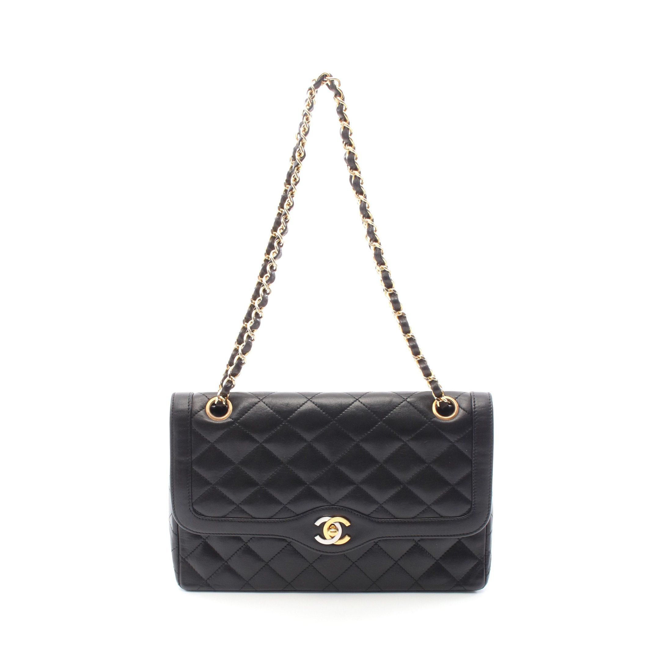 Chanel Chanel Matelasse Paris Exclusive Double Flap Chain Shoulder Bag Lambskin Black Combination Metal Fittings Size ONE SIZE - 1 Thumbnail