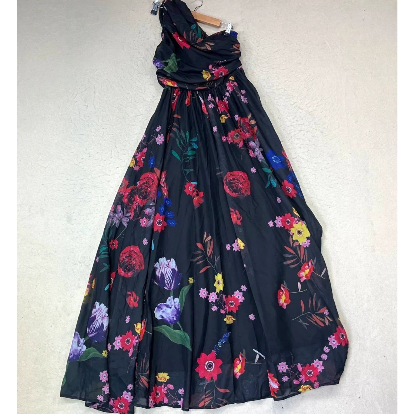 After Six Oc Order Plus Dress Womens One Shoulder Belted Floral A Line Size M See Pics Size M / US 6-8 / IT 42-44 - 2 Thumbnail