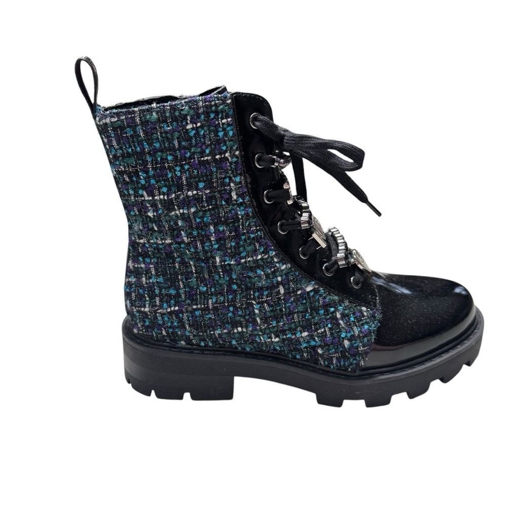Karl Lagerfeld New KARL LAGERFELD PARIS Tweed Combat Boot Size 7 Size US 7 / IT 37 - 1 Thumbnail
