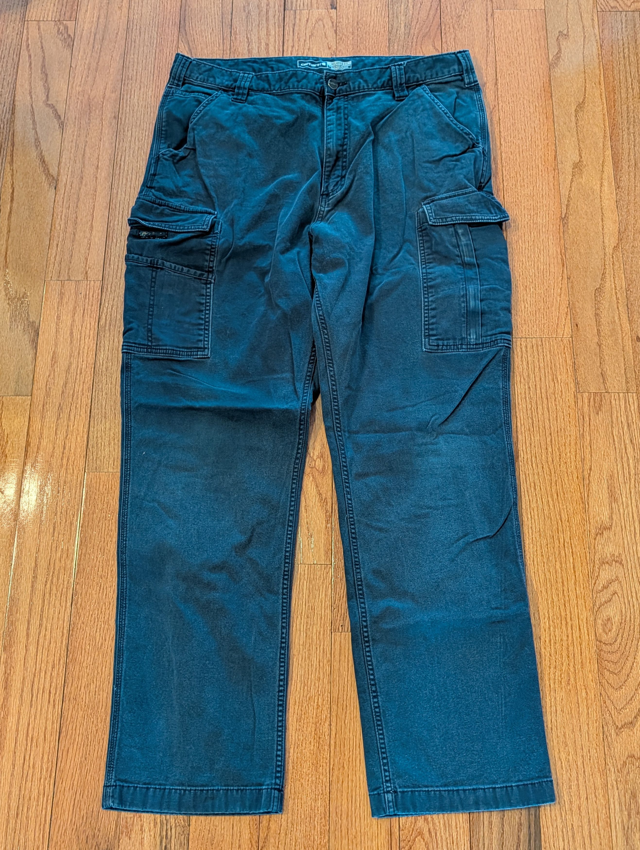 Carhartt Carhartt Relaxed Fit Cargo Pants Blue Canvas Workwear 38x34 Size US 38 / EU 54 - 3 Thumbnail