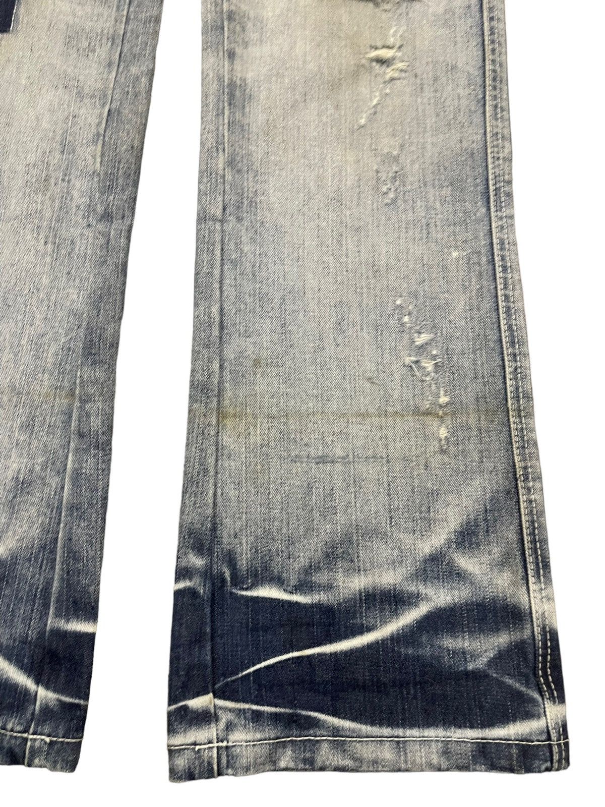 If Six Was Nine Vintage Japanese Brand Blue Wash Distress Flare Jeans Size US 33 - 6 Thumbnail