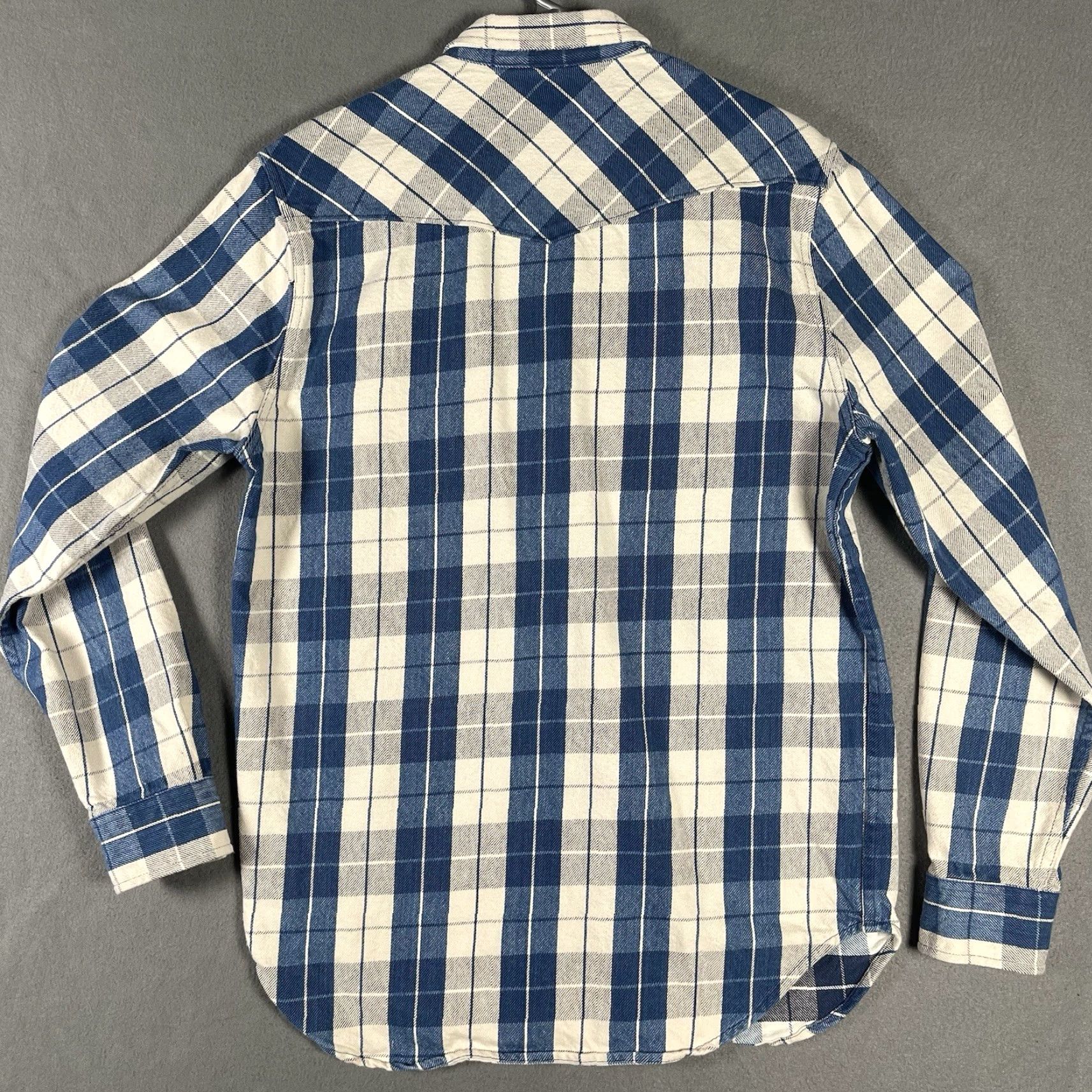 Lucky Brand Lucky Brand Button-Up Shirt Mens Blue White Plaid Long Sleeve Size M Medium Button-Down Collared Western Casual Workwear Snap Pearl Snap Size US M / EU 48-50 / 2 - 4 Thumbnail