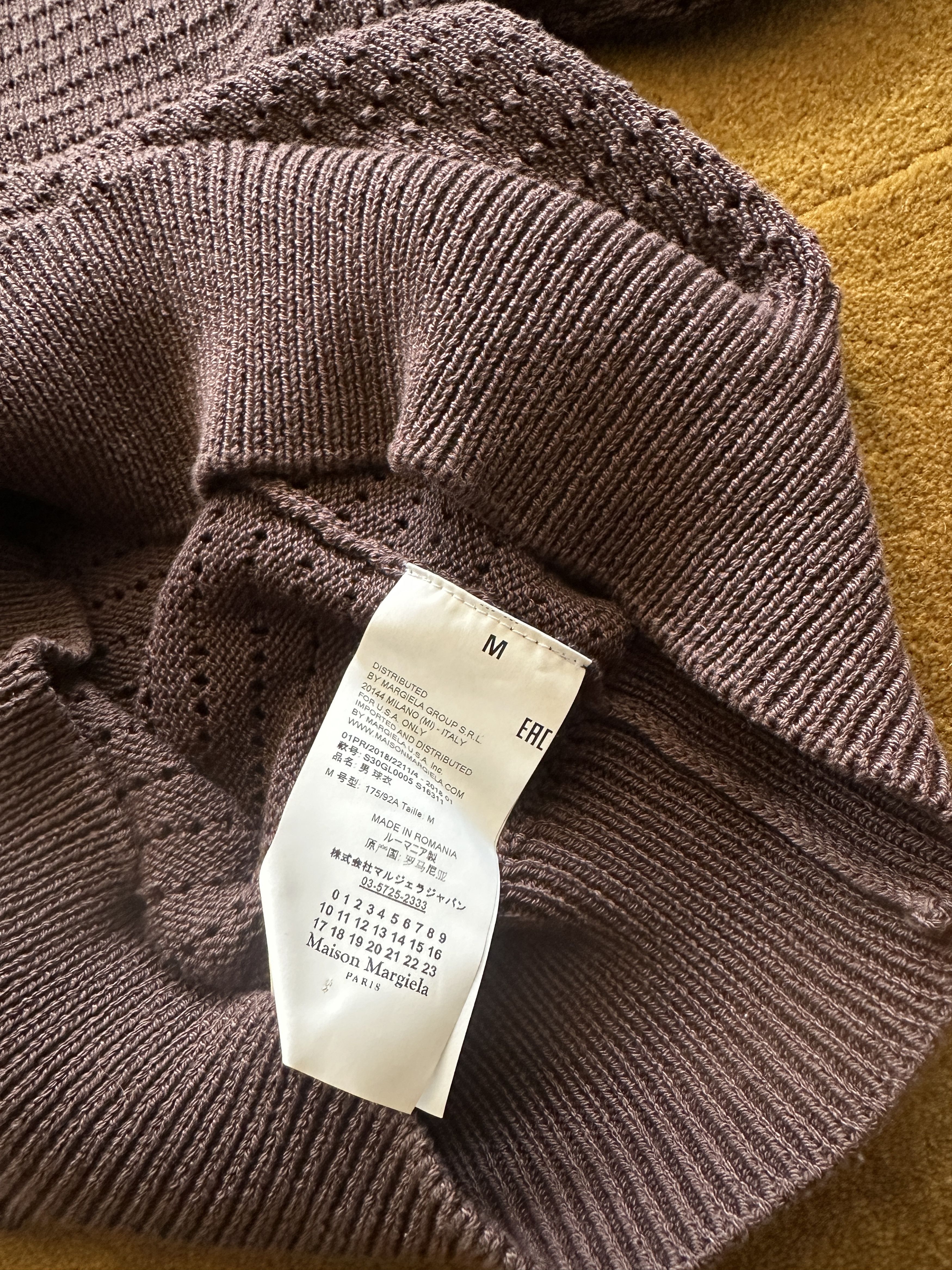 Maison Margiela Maison Margiela Mesh Pique Polo in Brown Size US M / EU 48-50 / 2 - 3 Thumbnail