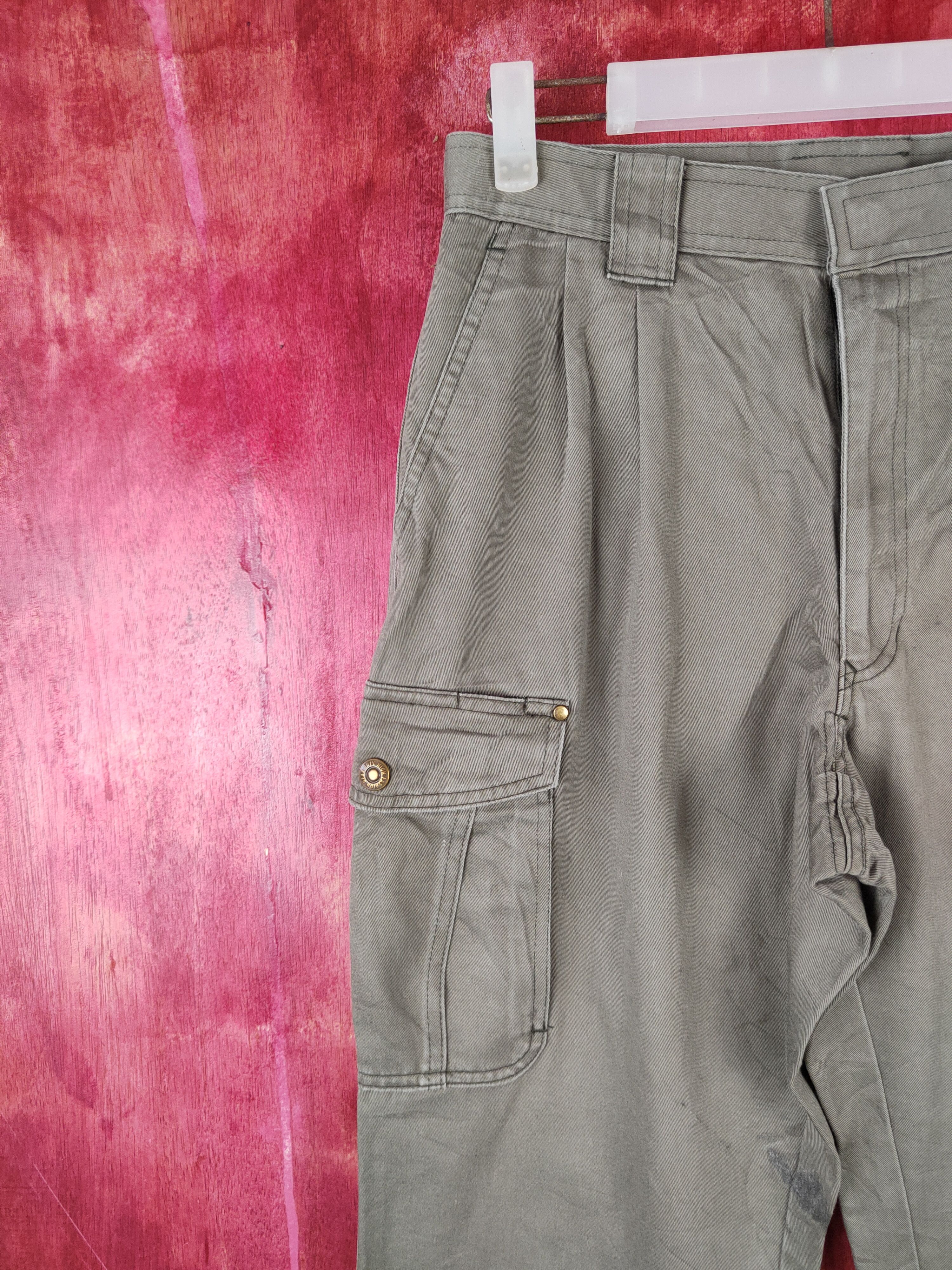 Japanese Brand Ahead Worker Olive Multipocket Tactical Cargo Pants #S1275 Size US 29 - 3 Thumbnail