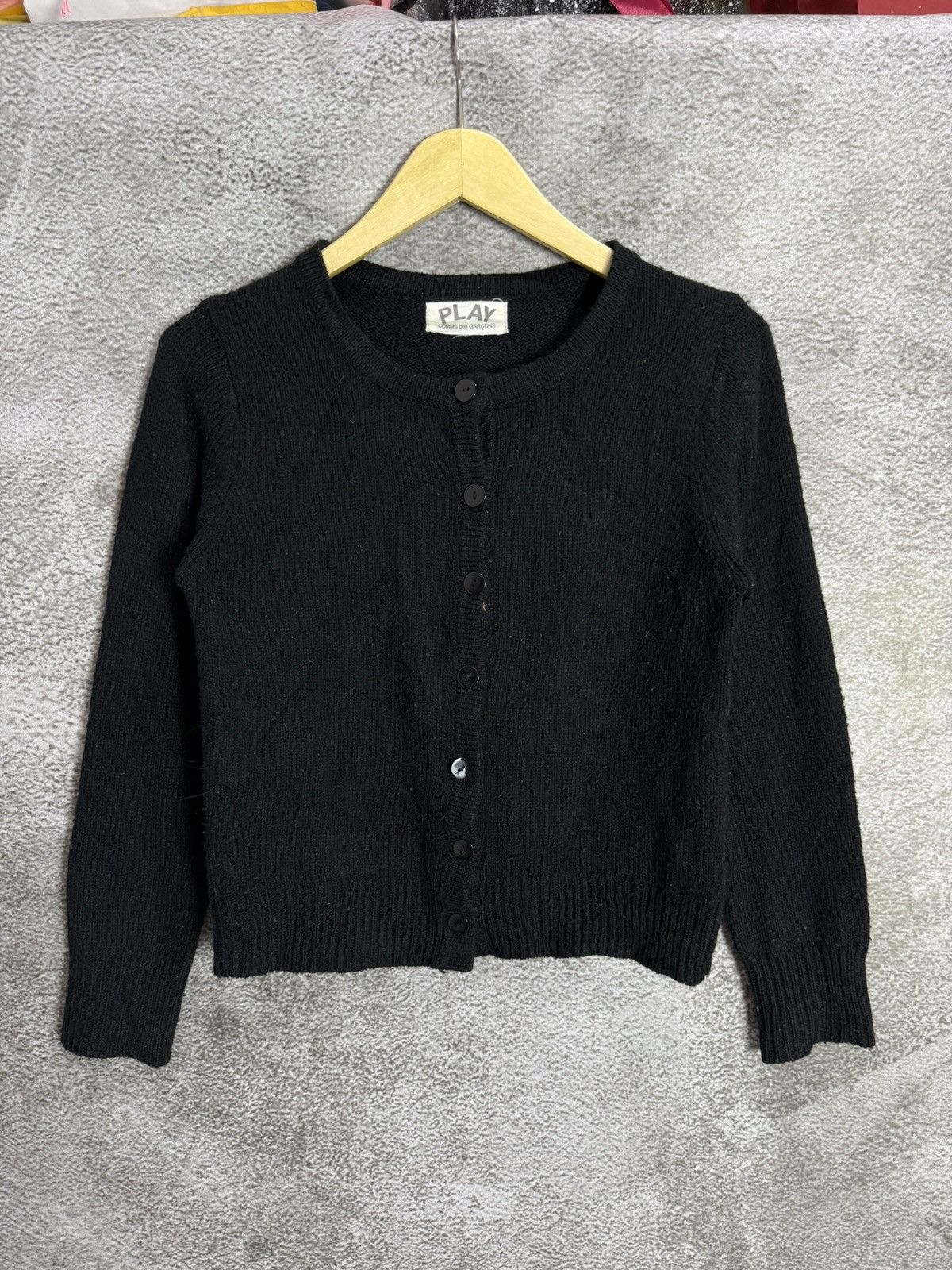 Play Comme Des Garcons Knitted Cardigan in Black, Men's